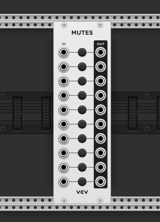 Screenshot of the Mutes module in VCV Rack
