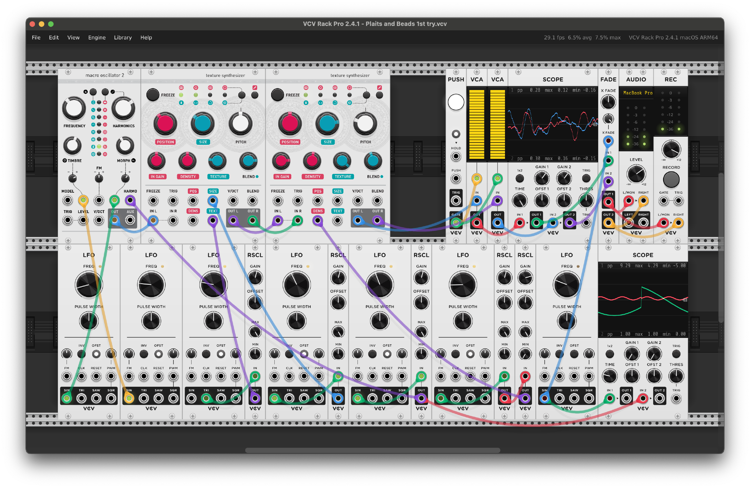 Screenshot of the entire patch in VCV Rack