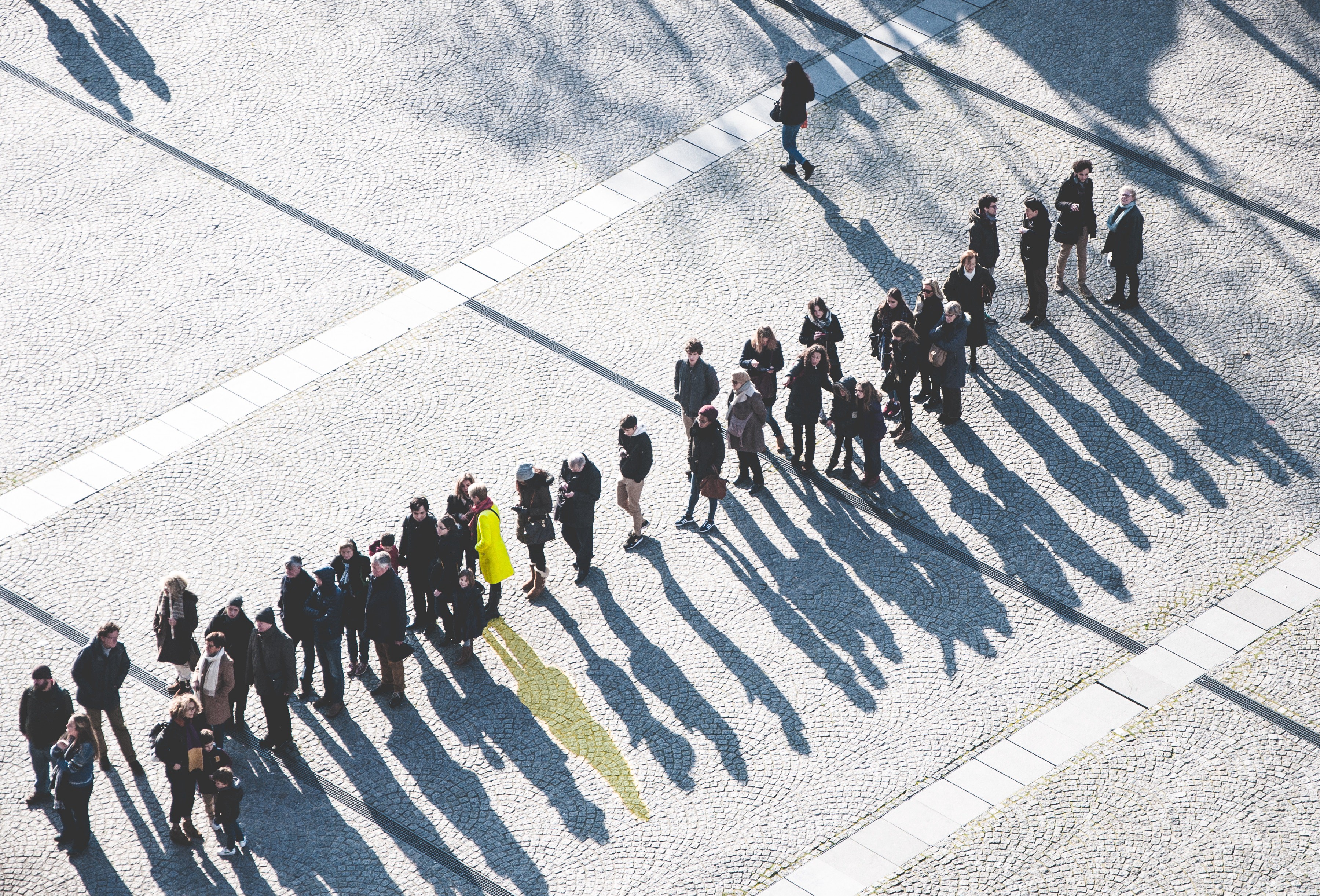 People waiting in a line