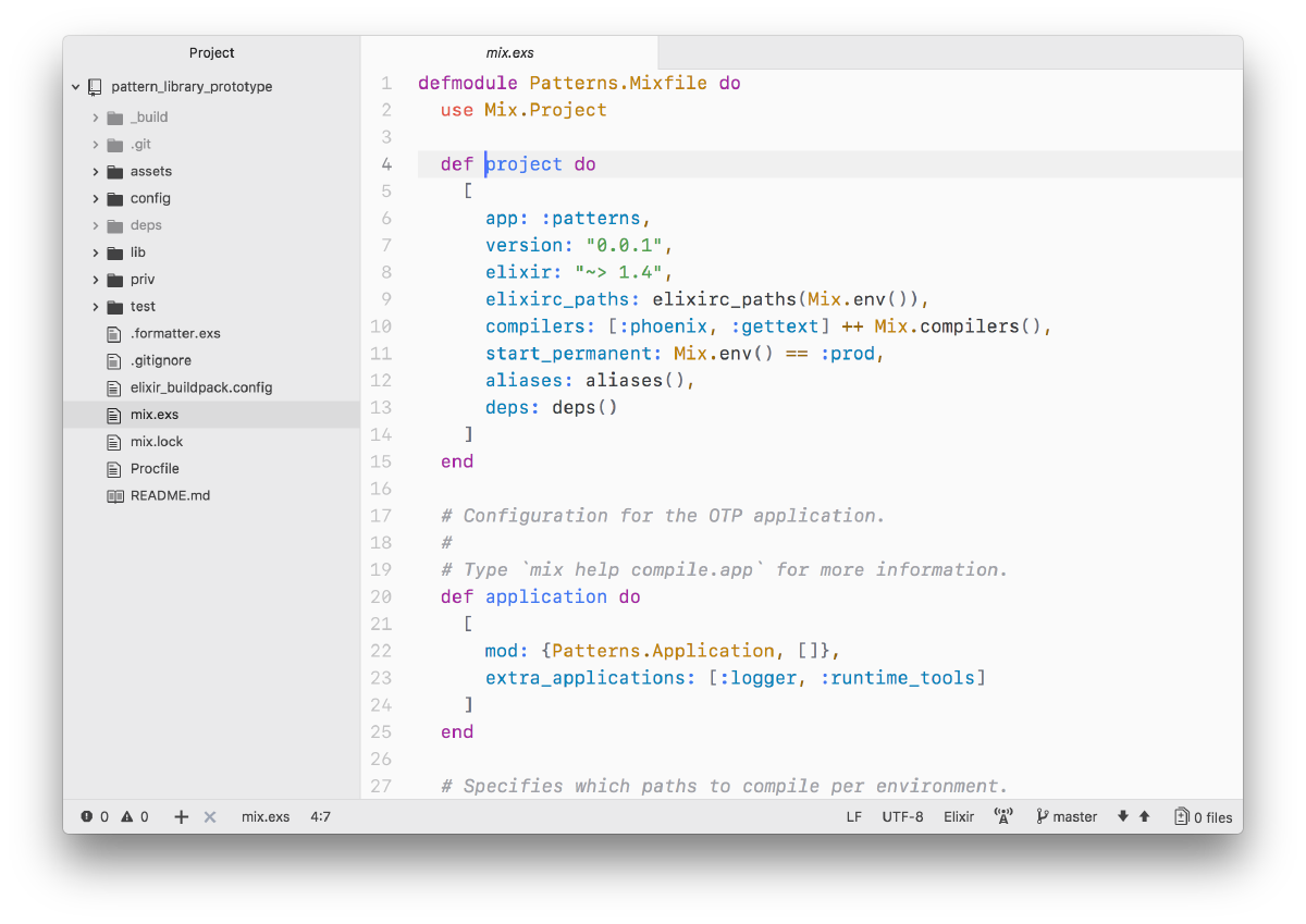 Screenshot of source code in Atom